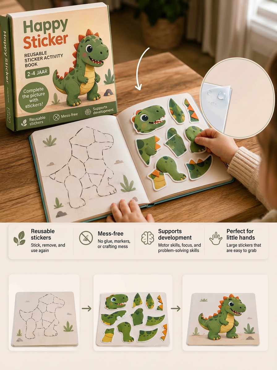 Dinosaurs reusable sticker activity book for toddlers